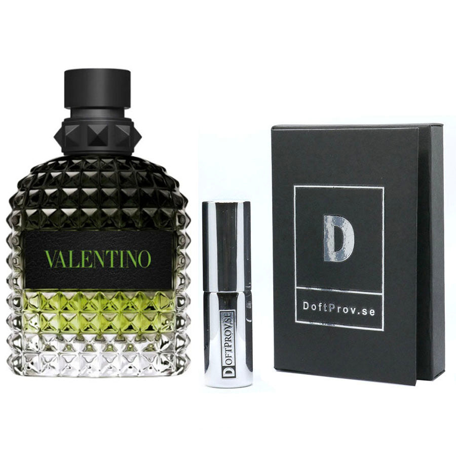 Valentino Uomo & Donna Born In Roma Green Stravaganza 5ml + 5ml Spray Bundle